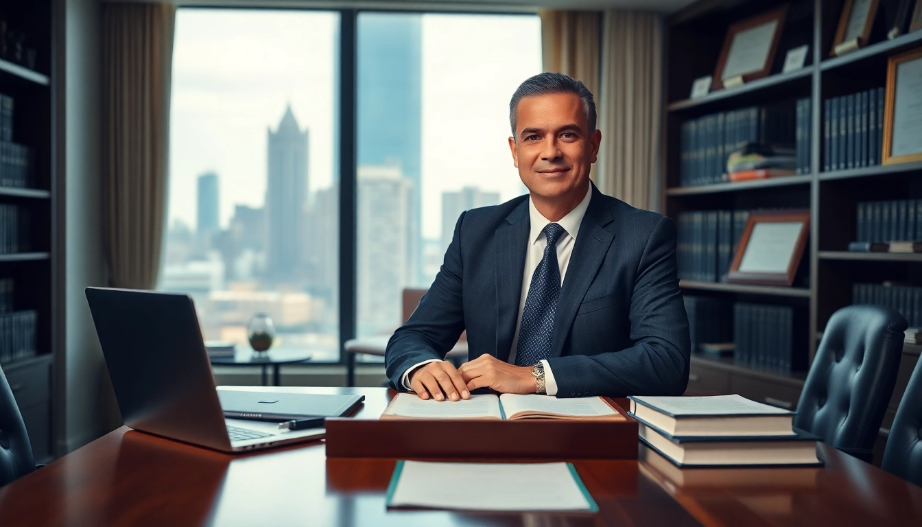 Eminent domain lawyer working in a professional office, demonstrating legal expertise and commitment.