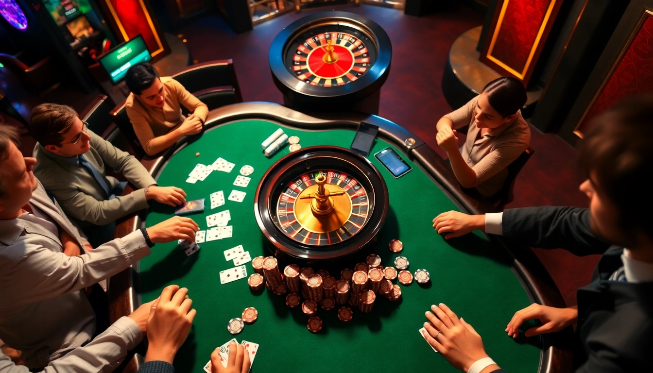 Experience the thrill of betting at a high-stakes game on https:/nk88.us.com/ with vibrant cards and chips.