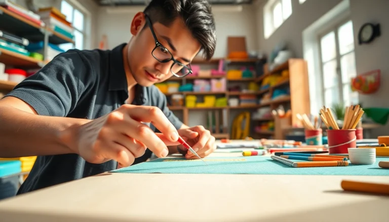 Participating in craft training Colorado, a skilled artisan showcases techniques in a vibrant workshop.