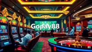 Enjoy a thrilling online gambling experience with Gopay88 Daftar, featuring vibrant slot machines and poker games.