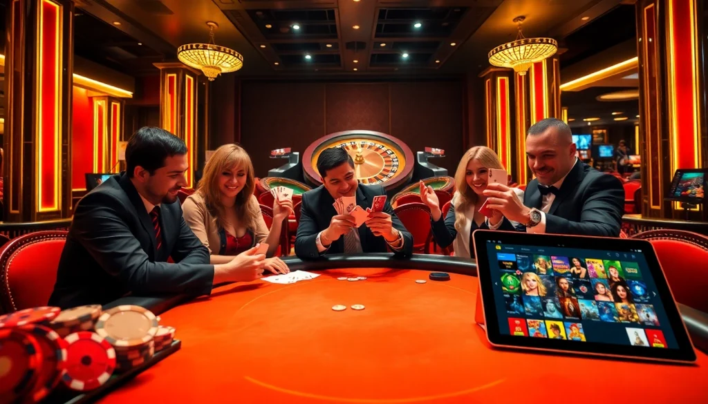 Engaging scene at a casino showcasing thrilling games and excitement of link 789club.
