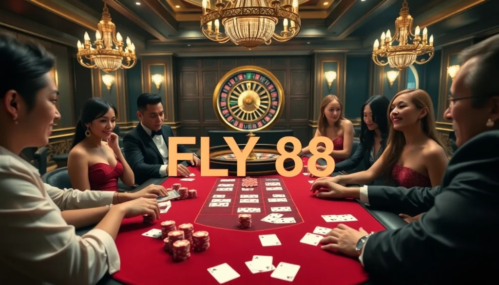 Experience the thrill of FLY 88 in a luxurious casino setting with high-stakes poker.