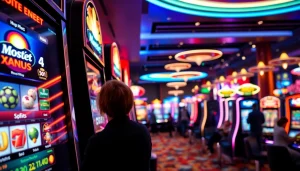 Mostbet xususi teklifer, canlı slot maşınlarında oyun oynayan insanları göstərir.